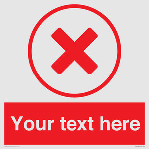 Custom red background, red cross in circle sign